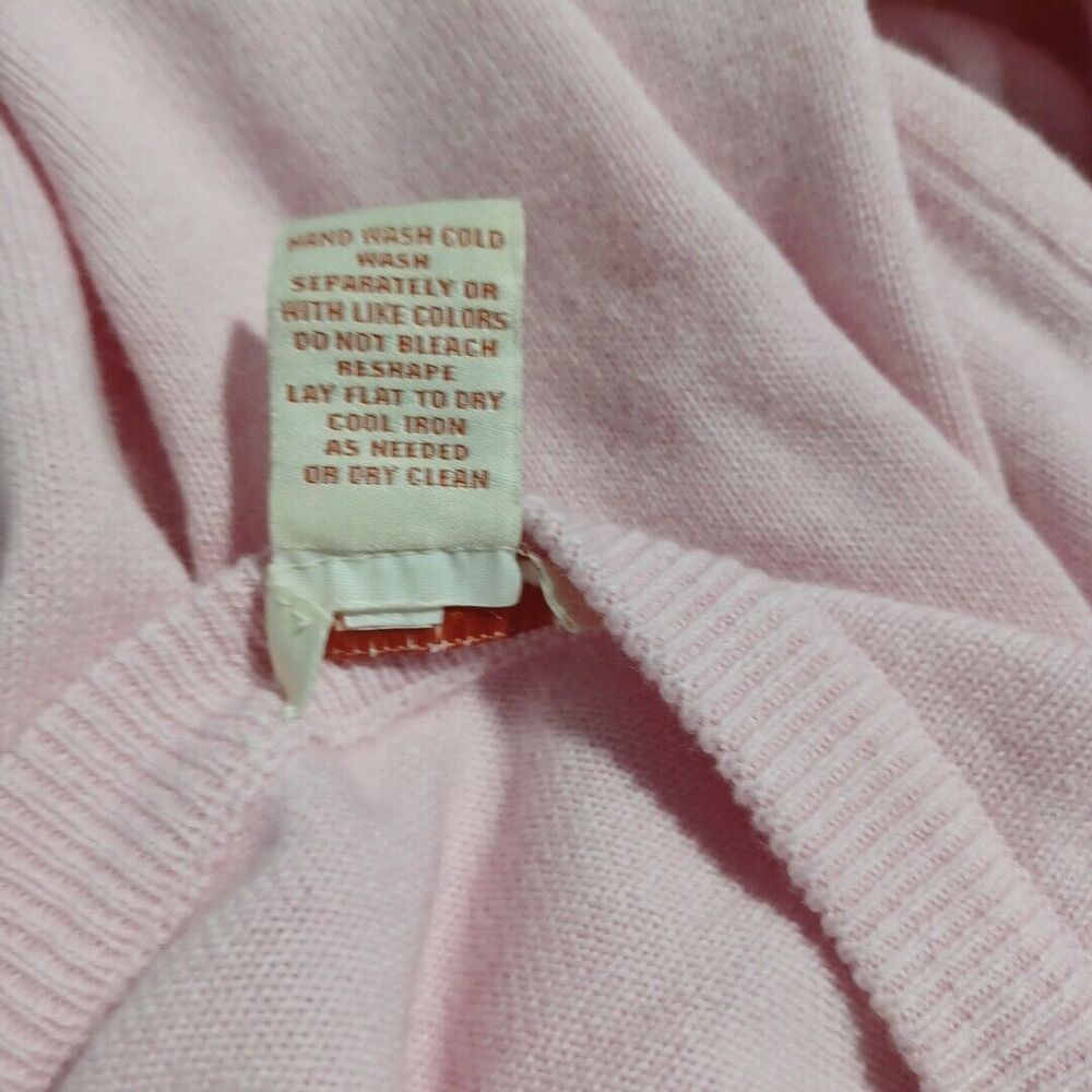 Sundance Cardigan MED Pastel Pink Merino Wool Long Sl Pocket Lightweight Sweater - Picture 6 of 6